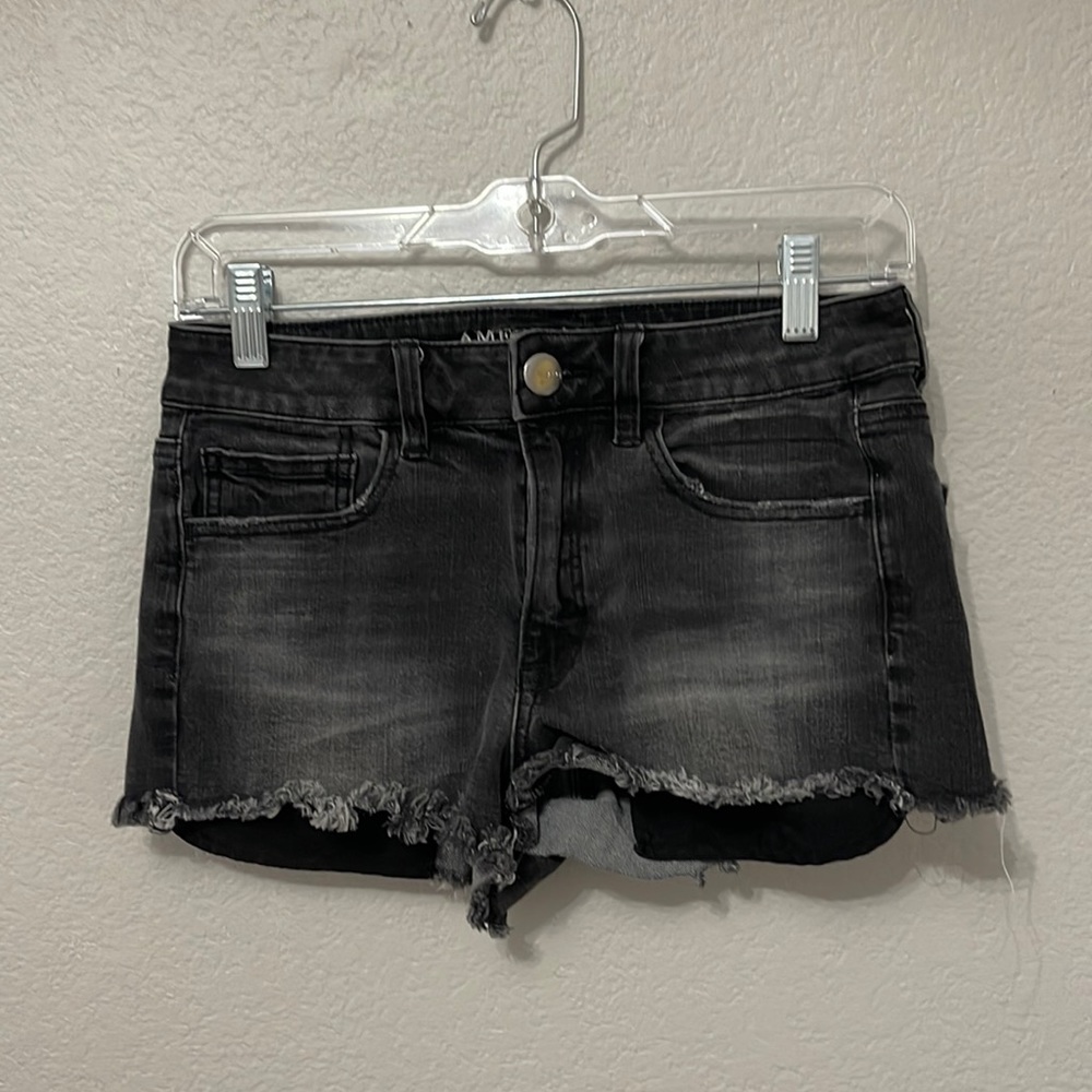 Black jean shorts